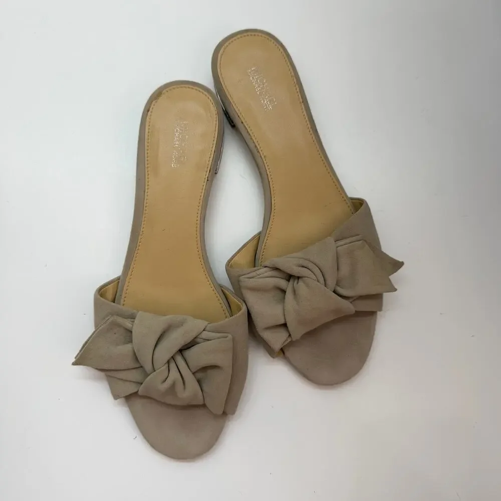 MICHAEL Michael Kors Gray Leather Slip On Sandal 9